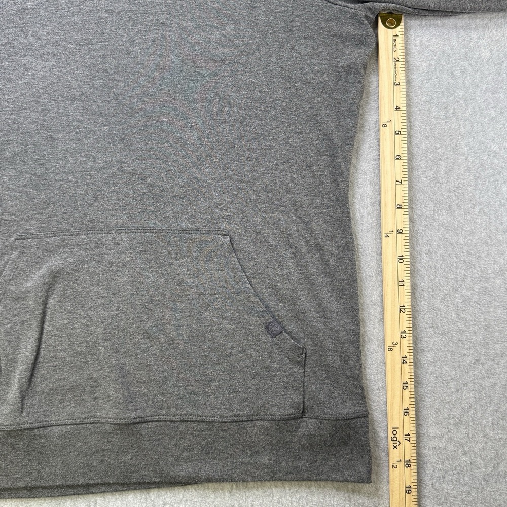 Athleta Uptempo Hoodie Womens Medium Gray Cowl Neck Long Sleeve Kangaroo Pocket - Picture 5 of 7